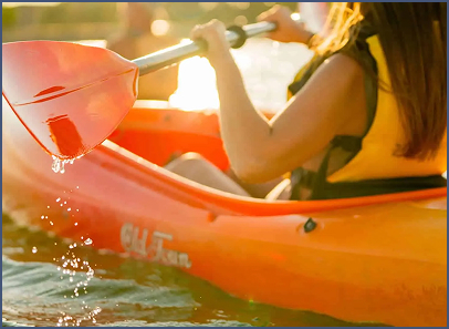 Closeup of Orange Kayak